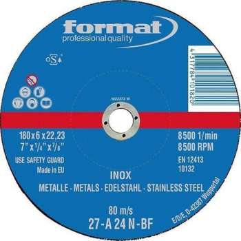 Afbraamschijven voor V2A met kom 125x6mm FORMAT