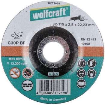 Wolfcraft 1623300 Doorslijpschijf - 125 x 22,23mm - Steen (5st)