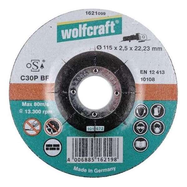 Wolfcraft 1623300 Doorslijpschijf - 125 x 22,23mm - Steen (5st)