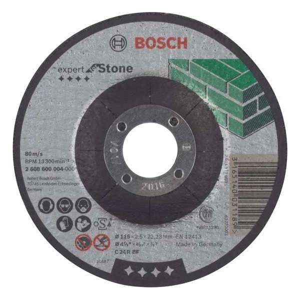 Bosch - Doorslijpschijf gebogen Expert for Stone C 24 R BF, 115 mm, 22,23 mm, 2,5 mm