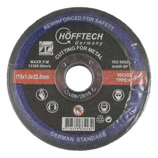 Hofftech Doorslijpschijf Metaal 115 x 1.0 mm - Asgat 22.22 mm.