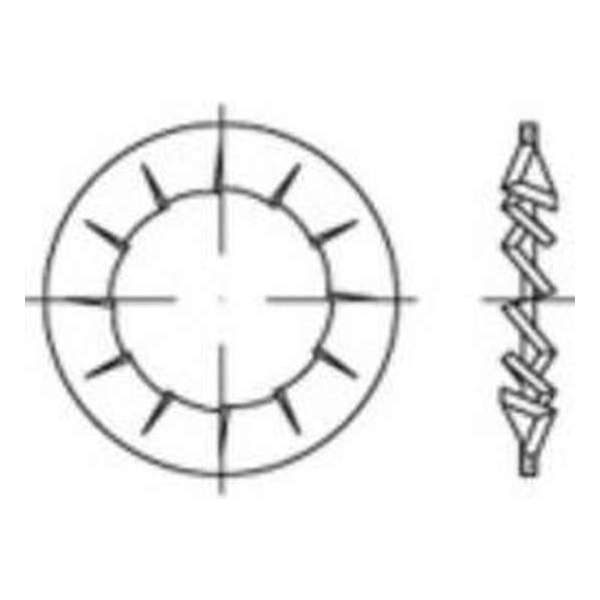 TOOLCRAFT 138472 Lamellenschijven Binnendiameter: 5.3 mm DIN 6798 Verenstaal Galvanisch verzinkt 500 stuk(s)