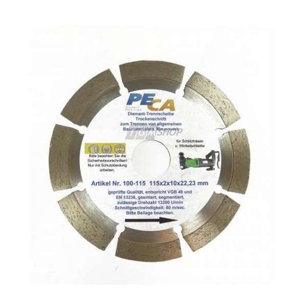 PECA diamond cutting discs, 125x22mm