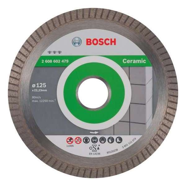 Bosch - Diamantdoorslijpschijf Best for Ceramic Extraclean Turbo 125 x 22,23 x 1,4 x 7 mm