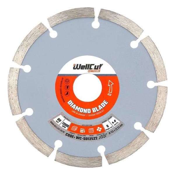 WELLCUT WC-SD12522 DIAMANTSCHIJF EXTREME | 125 MM X 22.23 MM