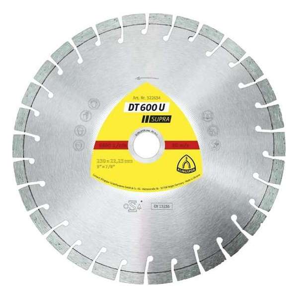 DT 600 U diamantschijf 230 x 2,6 x 22,23mm 30 segmenten 20 x