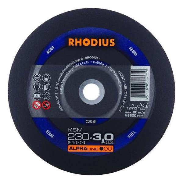 Rhodius 200550 Alphaline I KSM Doorslijpschijf - 230 x 22,23 x 3mm - Staal