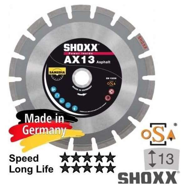 350x asgat 25,4mm Asphalt Diamantzaagblaad SHOXX AX13 x 310339