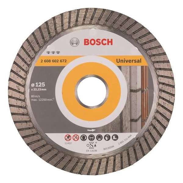 Bosch - Diamantdoorslijpschijf Best for Universal Turbo 125 x 22,23 x 2,2 x 12 mm