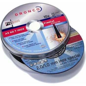 Dronco Doorslijpschijf AS 60 T INOX FreeCut, 125x2 / 1x22,23 mm - 10 stuks