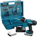 Makita HP457DWE10 Klopboor-/Schroefmachine -18 V - Met 74-Delige accesoireset