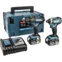 Makita DLX2131JX 18V Accu Klopboormachine DHP482 + Slagschroevendraaier DTD152 Combiset (2x 3.0Ah accu)