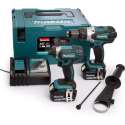 Makita DLX2145TJ 18V Li-Ion Combiset - Accuboormachine met Klopfuntie (DHP458) - Slagschroevendraaier (DTD152) - 2x 5.0Ah accu's