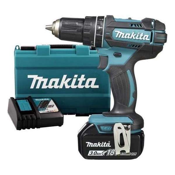 Makita DHP482RF 18V (Klop)/boor-schroefmachine 3.0Ah - geleverd met 1 accu