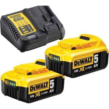 DeWalt DCB115P2 Starterset lader + 2 Accu's 18V 5.0Ah XR Li-ion