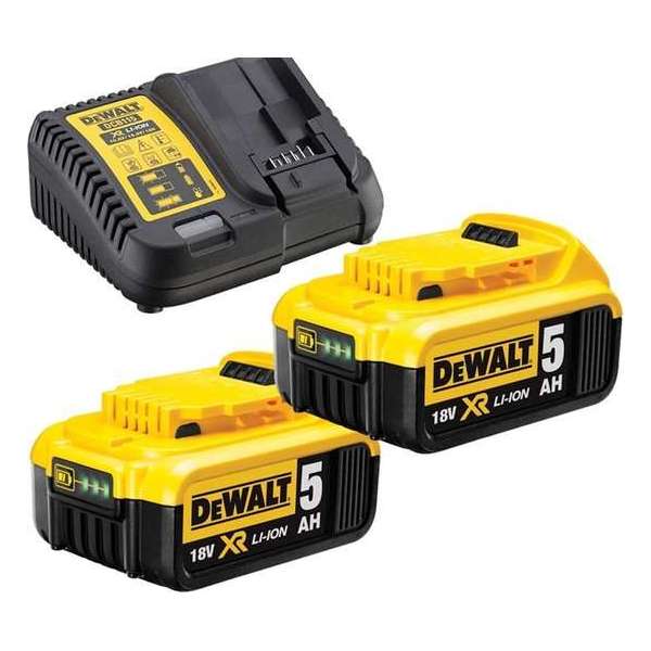 DeWalt DCB115P2 Starterset lader + 2 Accu's 18V 5.0Ah XR Li-ion