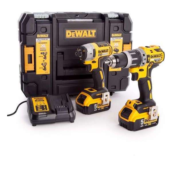 DeWalt DCK266P2T Combiset - Accu Klop-/Schroefboormachine + Accu Slagschroevendraaier - 18V 5.0Ah XR Li-ion