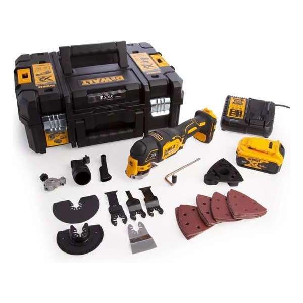 DeWalt DCS355P1 18V Li-Ion Oscillerende multitool set | 5.0Ah Li-ion - Geleverd met 1x accu