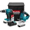 Makita  DK18113X1 18V Li-Ion accu combiset - HP457D Klopboor-/Schroefmachine + JV183D Accu Decoupeerzaag - 2 accu's