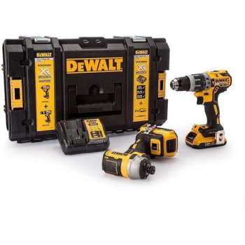 DeWALT DCK266D2 Combiset Accu Klop-/Schroefboormachine DCD796 + Accu Slagschroevendraaier DCF887 18V 2.0Ah Li-ion