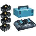 Makita 198091-4 18V Li-Ion accu starterset (4x 6,0Ah) + duolader in Mbox