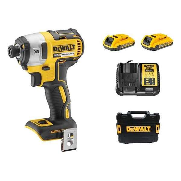 DeWalt DCF887D2 18V Li-Ion accu slagschroevendraaier set (2x 2.0Ah accu) in TSTAK - koolborstelloos