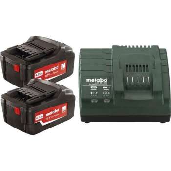 Metabo 685050000 2x Li-Power accupack 18 V / 4,0 Ah + oplader ASC 55