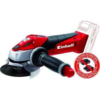 EINHELL Accu Haakse Slijper TE-AG 18 Li Solo - Power-X-Change - 18 V - Ø115 mm - Zonder accu & lader