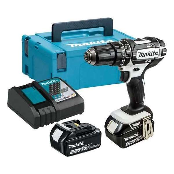 Makita DHP482RTWJ (Klop)boor- & Schroefmachine - incl. 2 x 5.0AH Accu's - 18 V