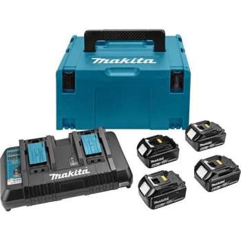 Makita 197626-8 18V Li-Ion accu starterset 4x 5.0Ah (BL1850B) + duolader (DC18RD) in Mbox