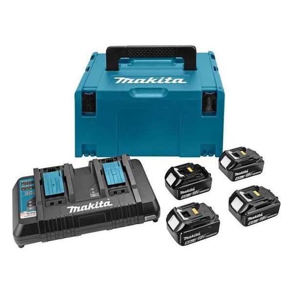 Makita 197626-8 18V Li-Ion accu starterset 4x 5.0Ah (BL1850B) + duolader (DC18RD) in Mbox