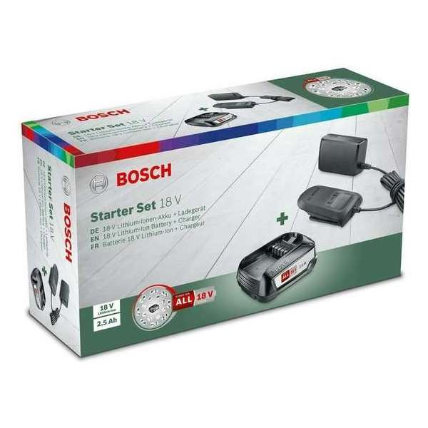 Bosch Starterset (2,5 Ah accu, 18 volt systeem, Snellader, in doos)