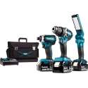 Makita DLX3090TX1 Combiset - Boor-/schroefmachine + Slagschroevendraaier + Zaklamp - 18V - Incl. 3 accu's