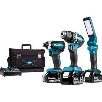 Makita DLX3090TX1 Combiset - Boor-/schroefmachine + Slagschroevendraaier + Zaklamp - 18V - Incl. 3 accu's