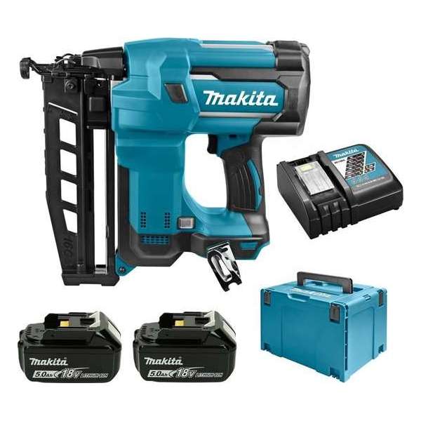 Makita DBN600RTJ 18V Li-Ion accu brad tacker set (2x 5,0Ah accu) in Mbox