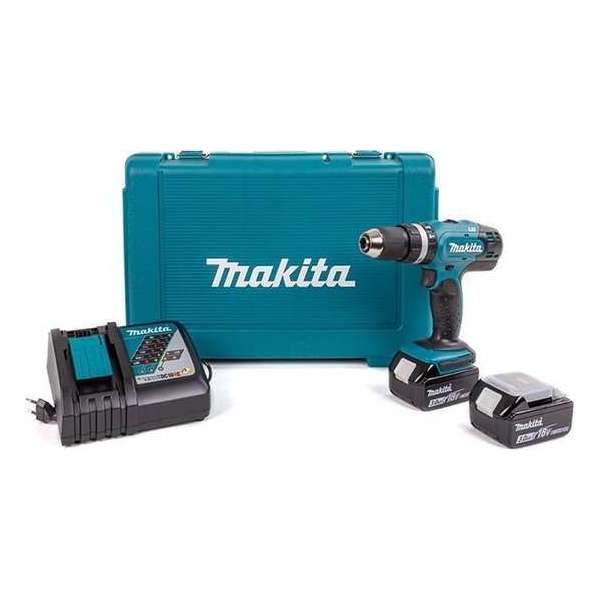 Makita DHP453RFE Klopboormachine inclusief 2x 3.0ah accu in koffer