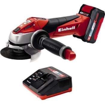 EINHELL Accu Haakse Slijper TE-AG 18/115 Li Kit - Power-X-Change - 18 V - Ø115 mm - Inclusief 1x 3,0 Ah accu / 1x lader / koffer