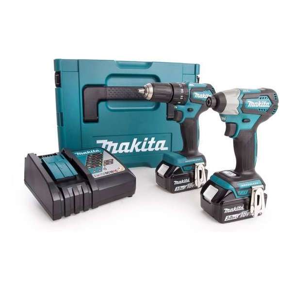 Makita 18V Combiset - (Klop)boor-schroefmachine DHP483 en Slagschroevendraaier DTD155 - Incl. 2 accu's