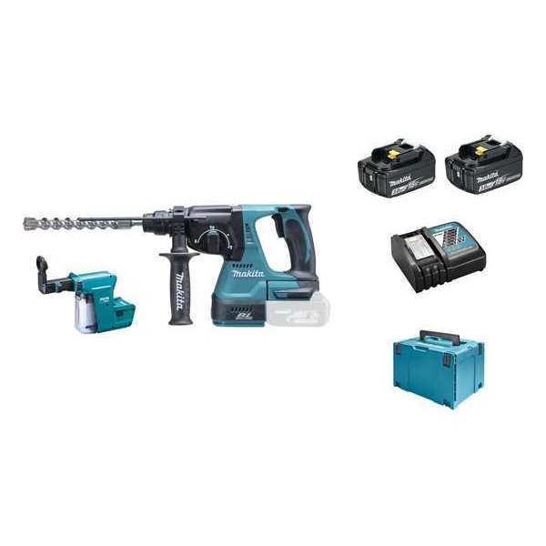 MAKITA Accu Boorhamer DHR243RFJV - 18 V - Met Stofafzuiging