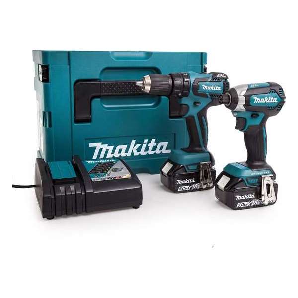 Makita DLX2173TJ 18V li-ion brushless Combiset | DHP459 Accu klopboormachine + DTD153 Slagschroevendraaier | 18v 5.0Ah Li-ion