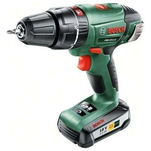 Bosch PSB 18 LI-2 Accu klopboormachine - 18 V - Met 2 accu's