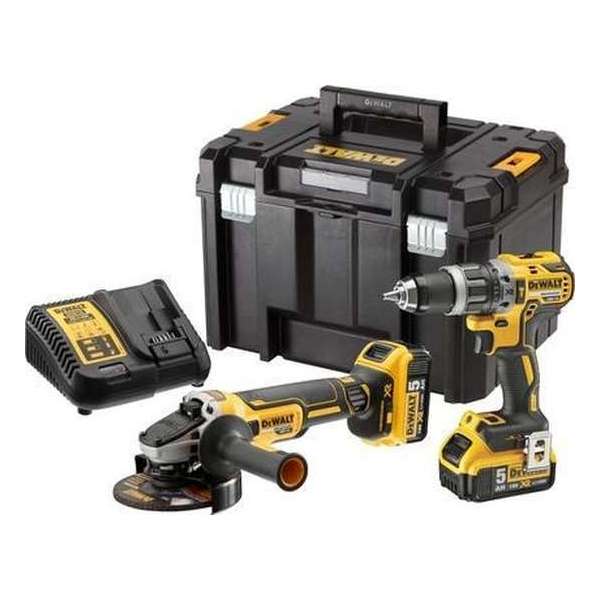 DeWalt DCK2080P2T accu set |  DCD796 accuboormachine + DCG405 accu haakse slijper | 18v 5.0Ah Li-ion