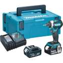 Makita DTD154RTJ 18V Li-Ion accu slagschroevendraaier set (2x 5.0Ah accu) in Mbox - koolborstelloos