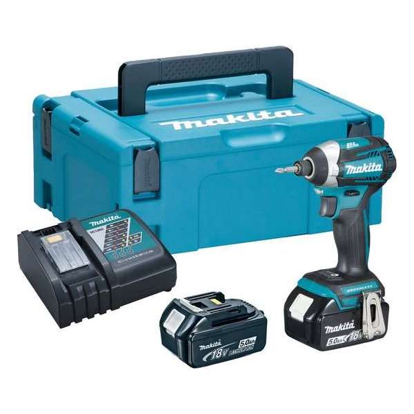 Makita DTD154RTJ 18V Li-Ion accu slagschroevendraaier set (2x 5.0Ah accu) in Mbox - koolborstelloos