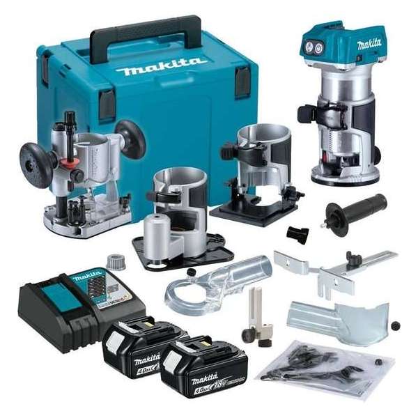 Makita DRT50RTJX3 Accu Boven- en Kantenfrees 18V 5.0Ah Li-ion in Mbox