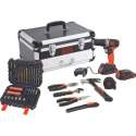 BLACK+DECKER BCD001BAHFC-QW Schroef-/Boormachine - 18V - 50 accessoires - 6 handtools - flightcase