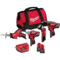 Milwaukee M12 4-delige machineset BPP4A-202B 2.0Ah