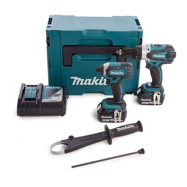 Makita DLX2145MJ Combiset | DHP458 Accu klopboormachine + DTD152 accu slagschroevendraaier | 18v 4.0Ah Li-ion