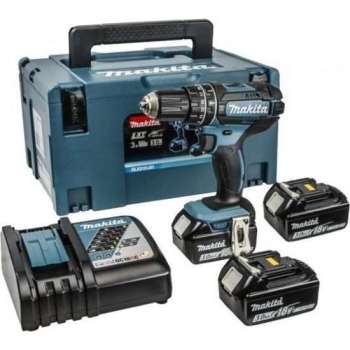 Makita DHP482RF3J 18V (Klop)boor-schroefmachine 3.0Ah + 3e accu in M-box