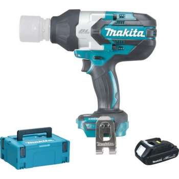 Makita DTW1001Y1J 18V Li-Ion Accu slagmoersleutel set (1x 1.5Ah accu) in Mbox - 1050Nm - 3/4" - koolborstelloos